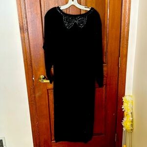 Holiday dress black sweater , knee length